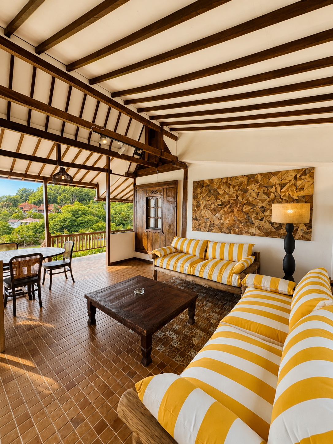 Open-air living room and terrace