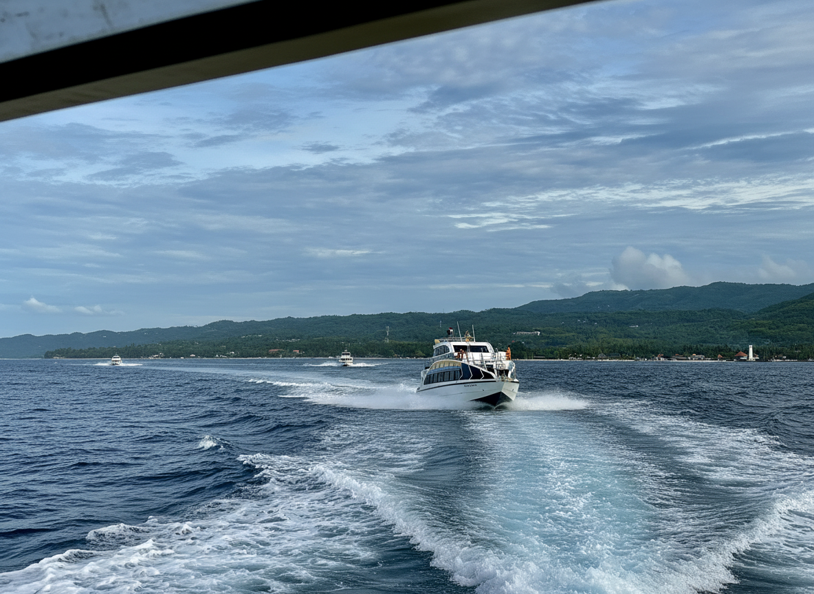 Fast boat crossing to Nusa Penida